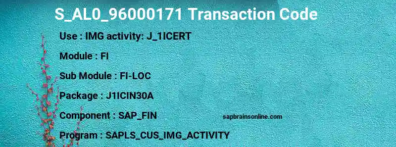 SAP S_AL0_96000171 transaction code