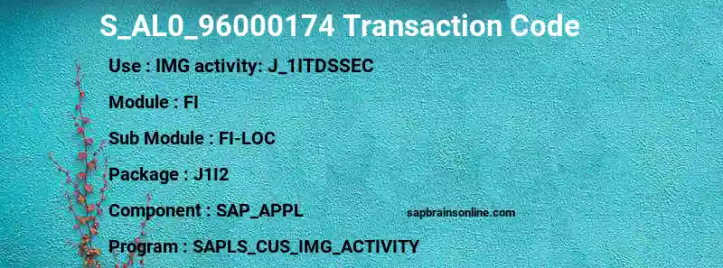 SAP S_AL0_96000174 transaction code