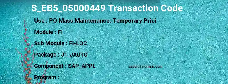 SAP S_EB5_05000449 transaction code