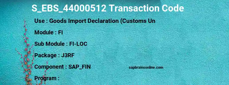SAP S_EBS_44000512 transaction code