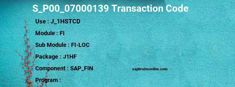 SAP S_P00_07000139 transaction code