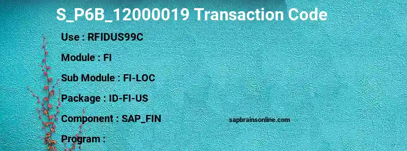 SAP S_P6B_12000019 transaction code