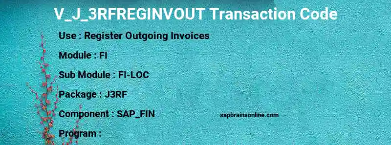SAP V_J_3RFREGINVOUT transaction code