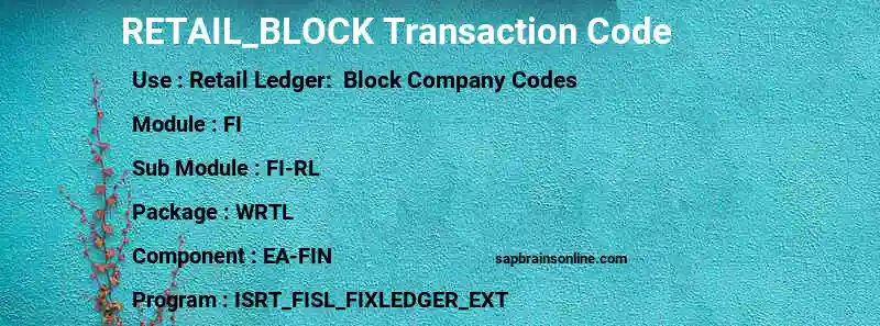SAP RETAIL_BLOCK transaction code