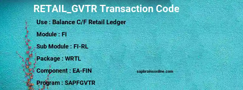 SAP RETAIL_GVTR transaction code