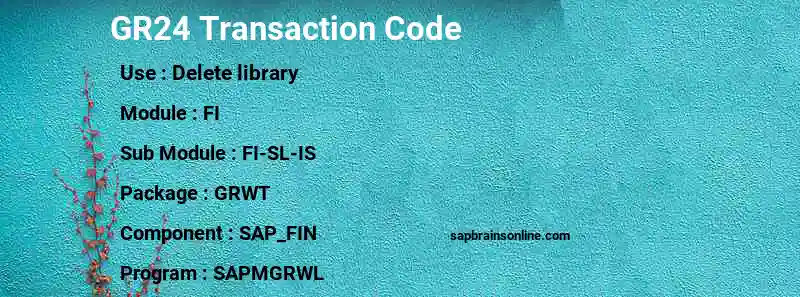 SAP GR24 transaction code