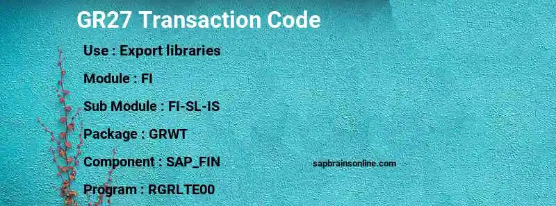 SAP GR27 transaction code