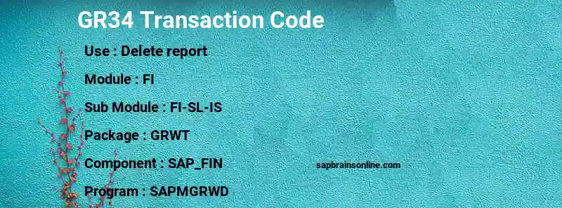 SAP GR34 transaction code
