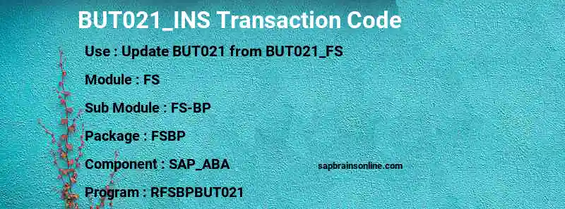 SAP BUT021_INS transaction code