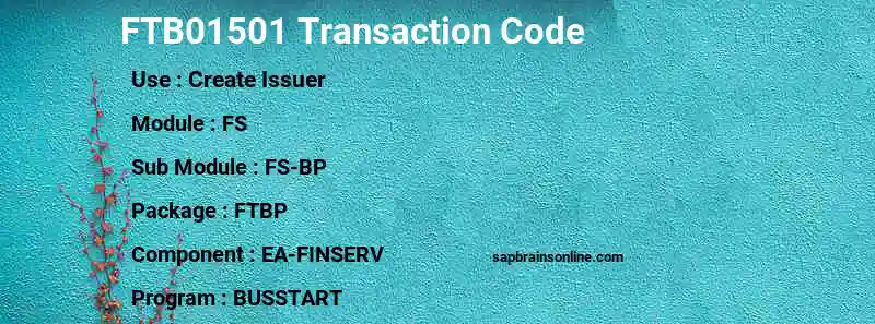 SAP FTB01501 transaction code