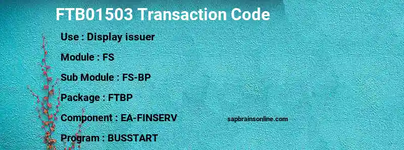 SAP FTB01503 transaction code