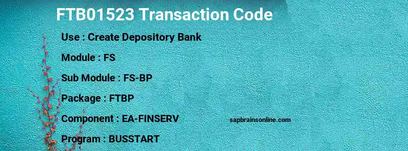 SAP FTB01523 transaction code