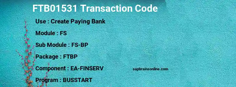 SAP FTB01531 transaction code
