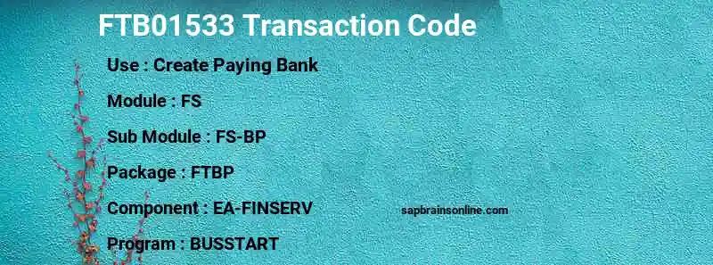 SAP FTB01533 transaction code