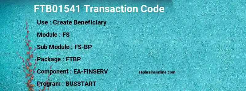 SAP FTB01541 transaction code