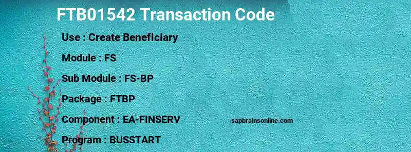 SAP FTB01542 transaction code