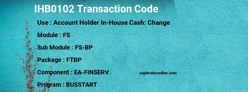 SAP IHB0102 transaction code