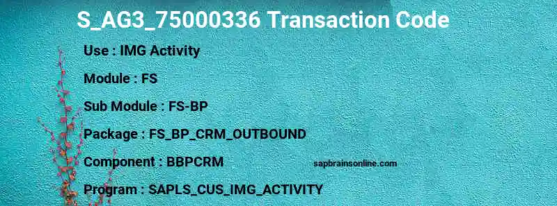 SAP S_AG3_75000336 transaction code