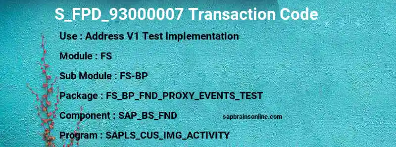 SAP S_FPD_93000007 transaction code