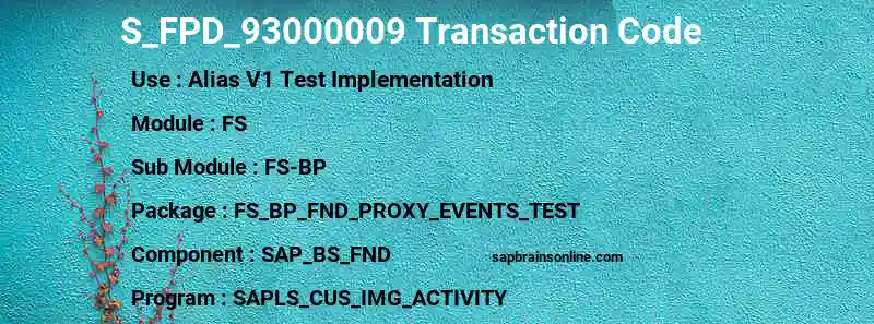 SAP S_FPD_93000009 transaction code
