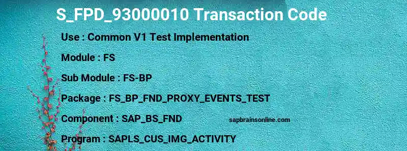 SAP S_FPD_93000010 transaction code