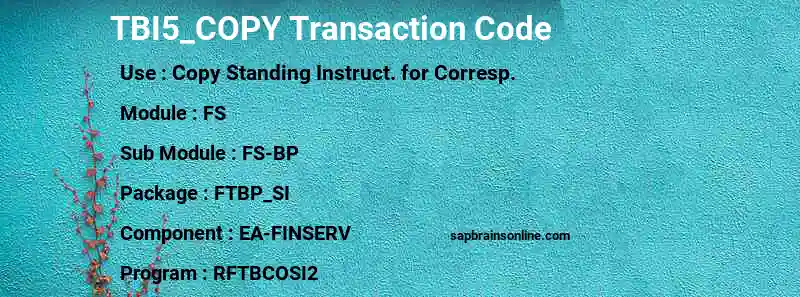 SAP TBI5_COPY transaction code