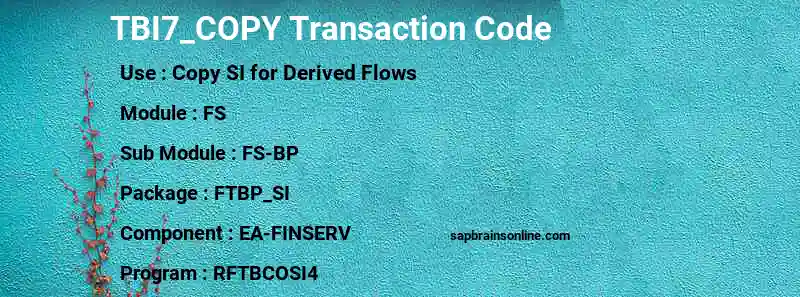 SAP TBI7_COPY transaction code