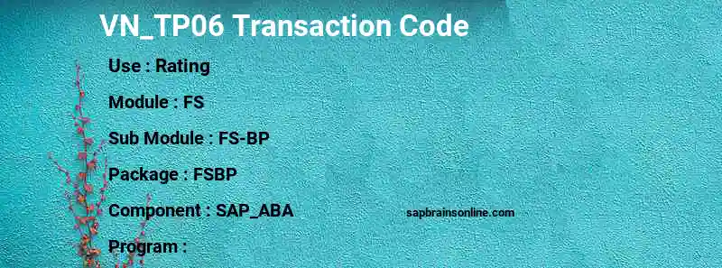 SAP VN_TP06 transaction code