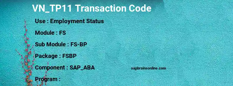 SAP VN_TP11 transaction code
