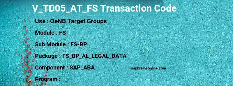 SAP V_TD05_AT_FS transaction code