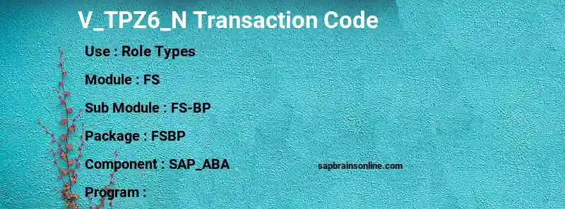 SAP V_TPZ6_N transaction code