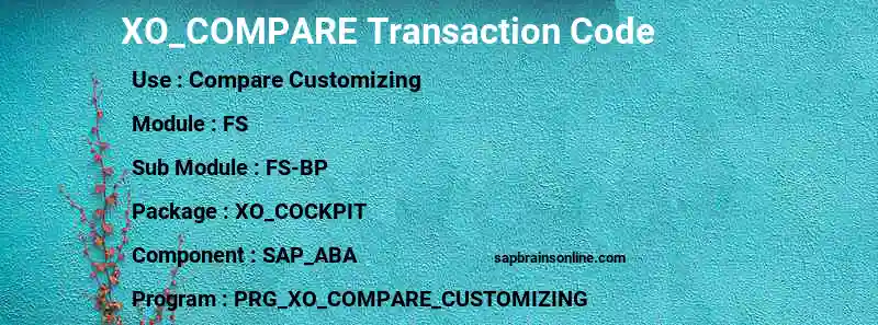 SAP XO_COMPARE transaction code