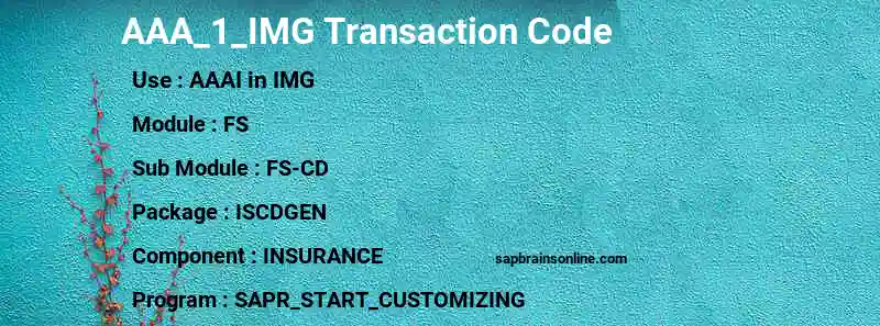 SAP AAA_1_IMG transaction code