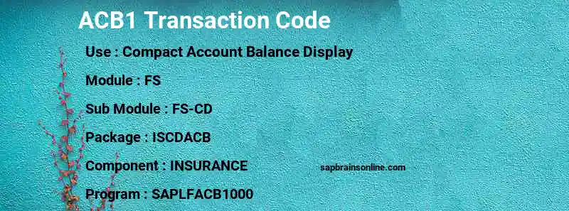 SAP ACB1 transaction code