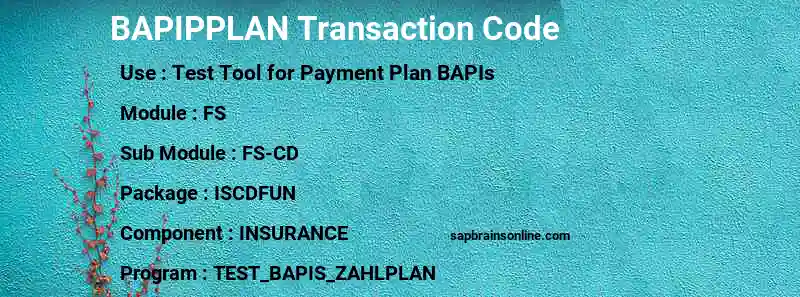 SAP BAPIPPLAN transaction code