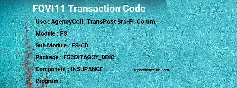 SAP FQVI11 transaction code
