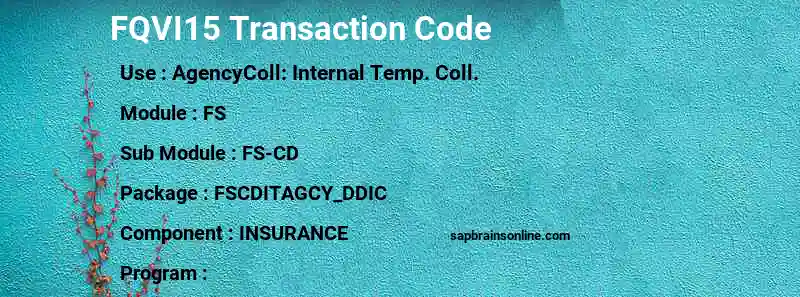 SAP FQVI15 transaction code