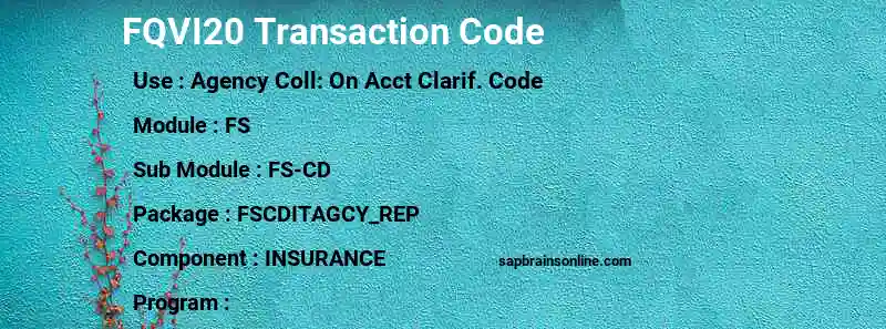 SAP FQVI20 transaction code