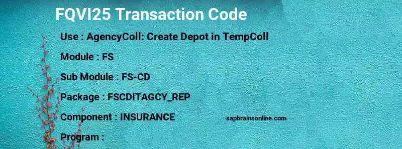 SAP FQVI25 transaction code