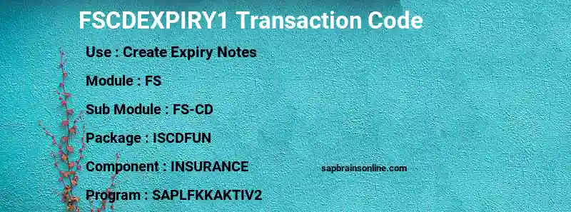SAP FSCDEXPIRY1 transaction code
