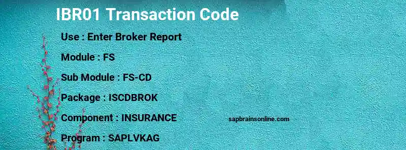 SAP IBR01 transaction code