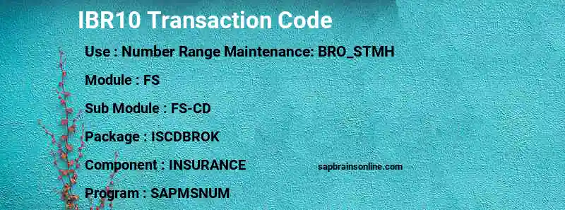 SAP IBR10 transaction code