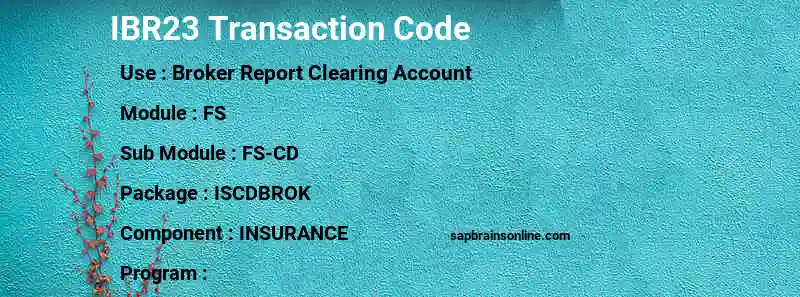 SAP IBR23 transaction code