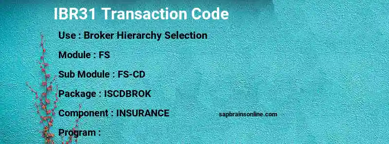 SAP IBR31 transaction code