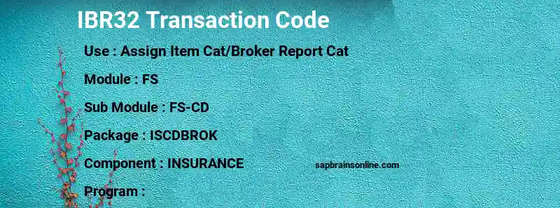 SAP IBR32 transaction code