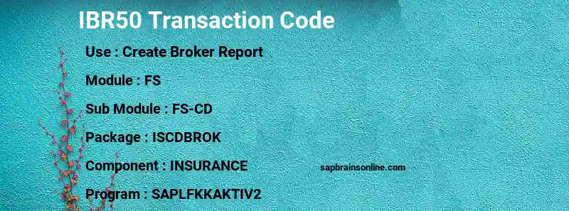 SAP IBR50 transaction code