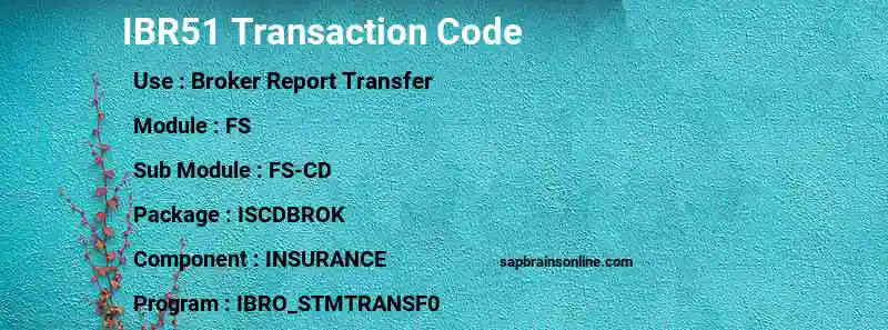 SAP IBR51 transaction code