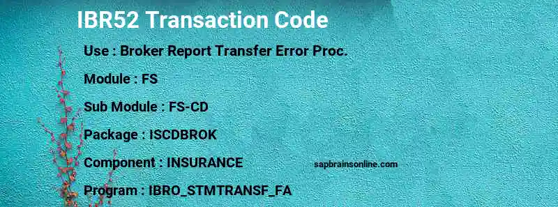 SAP IBR52 transaction code
