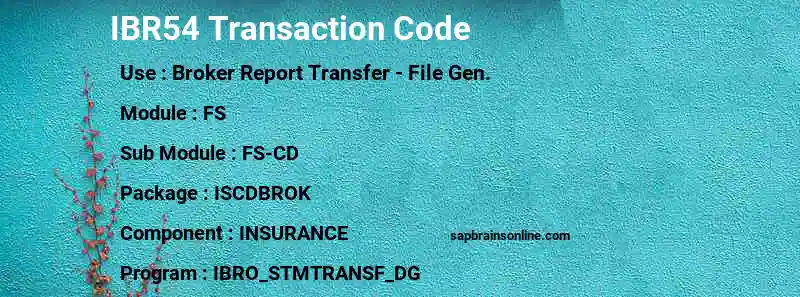 SAP IBR54 transaction code