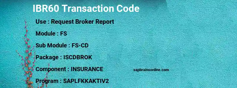 SAP IBR60 transaction code